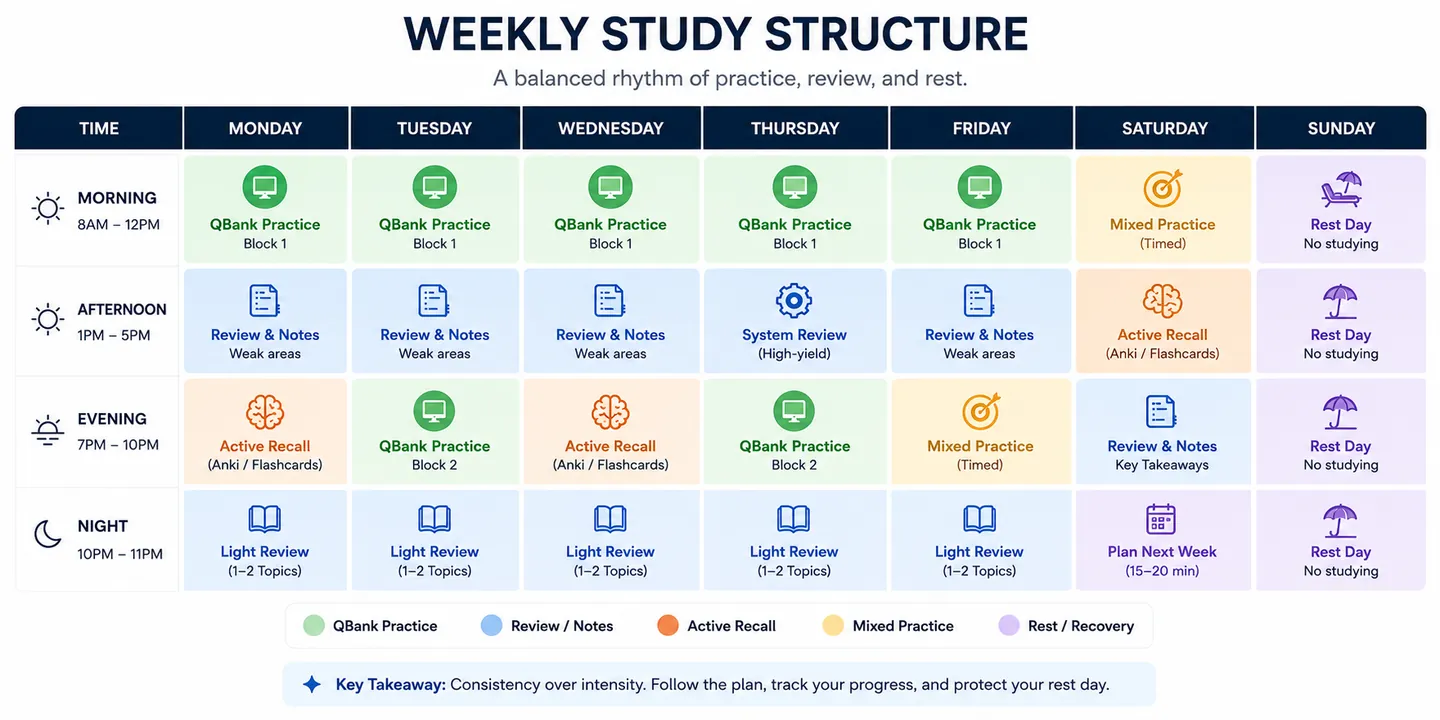 Illustration: The Best Study Timetable for Medical Licensing Exams
